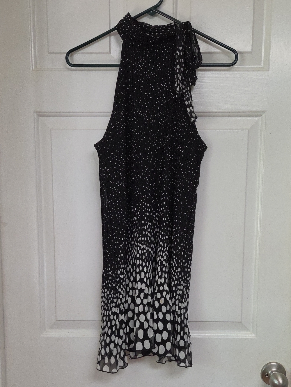 Millibon Black and White One-Shoulder Polka Dot Dress